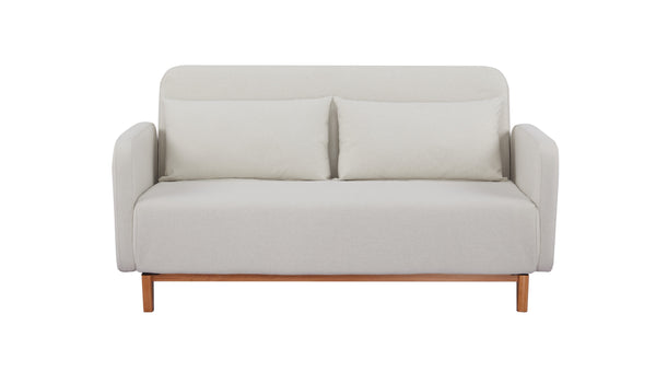 Vada Beige Fabric Click Clack Sofa Bed, 2 Seater