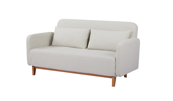 Vada Beige Fabric Click Clack Sofa Bed, 2 Seater