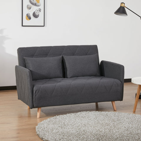 Lincoln Grey Fabric Click Clack Sofa Bed, 2 Seater