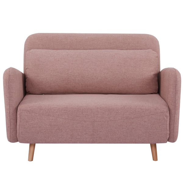 Carol Blush Fabric Click Clack Sofa Bed (1 Seater)