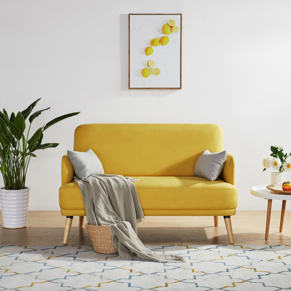 Hollard Yellow Fabric Sofa, 2 Seater