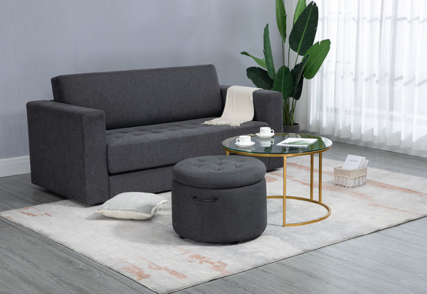 Mikaela Ottoman with Gold Coffee Table