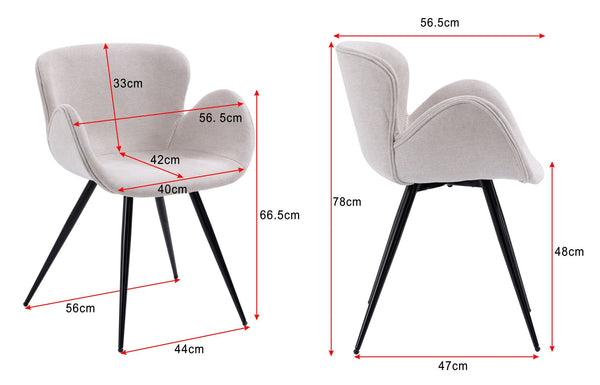 Slim Knit Fabric Dining Chairs (Set of 2)