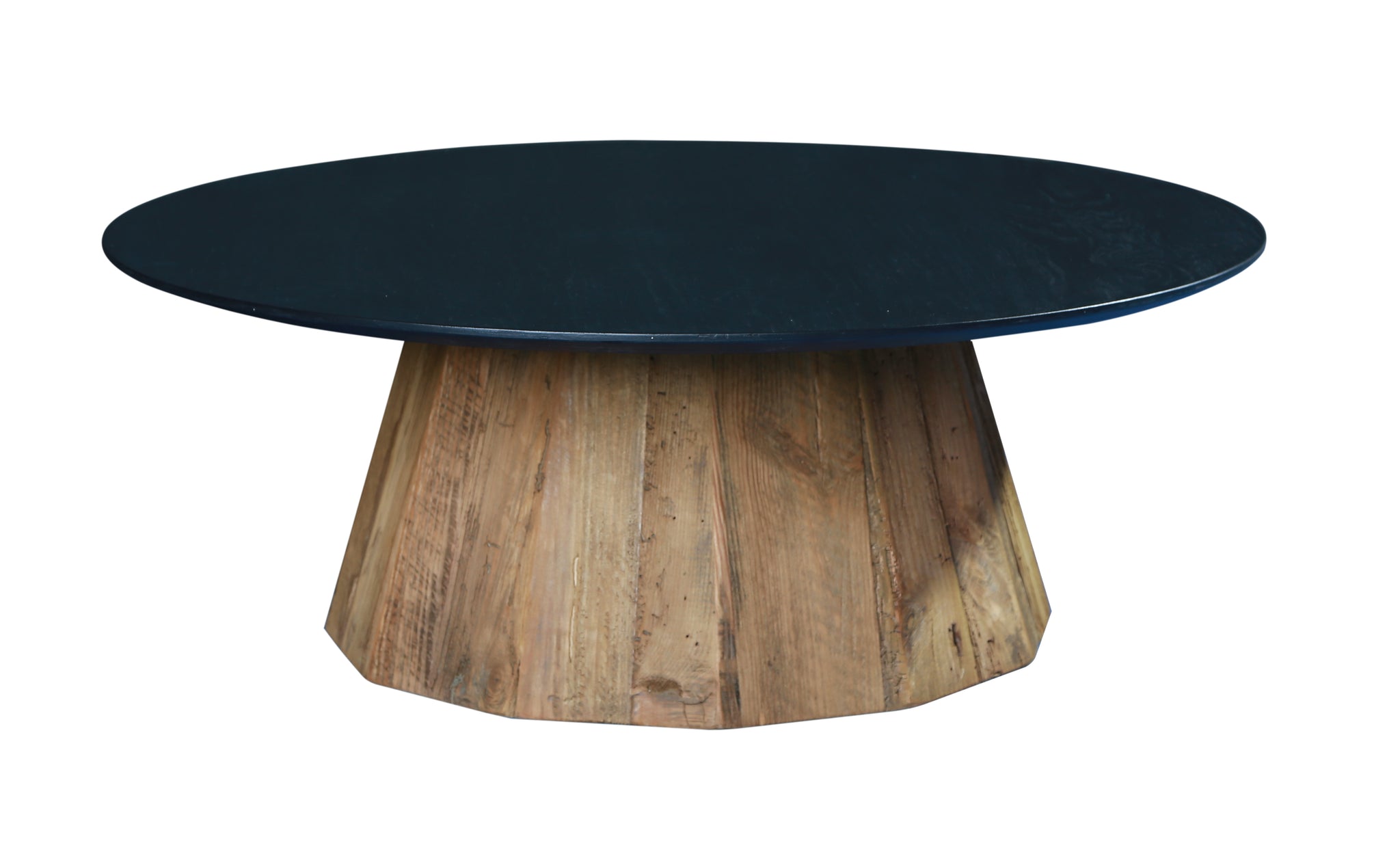 Industrie Large Round Coffee Table Black Top