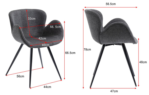 Slim Knit Fabric Dining Chairs (Set of 2)